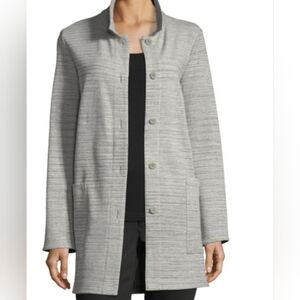 Eileen Fisher Gray Button-Up Cardigan with Pockets Women's Size XS